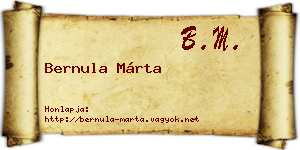 Bernula Márta névjegykártya